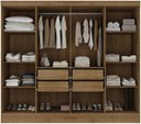 Ver imagem 2 de Guarda-roupa Casal 8 Portas 4 Gavetas Chumbo e Cinamomo 100% Mdf