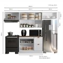 Ver imagem 2 de Cozinha Compacta Americana Modulada 5 Peças 280cm Unna Poliman Móveis