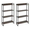 Ver imagem 1 de Kit 2 Estantes Multiuso Industrial 4 Prateleiras Areta 145x80cm C01 Carvalho Dark - Lyam Decor