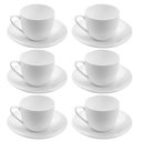 Ver imagem 1 de Jogo 6 Xícaras de Chá Café com Pires 220ml Porcelana Branca Clean Lyor Servir Hotel Restaurante