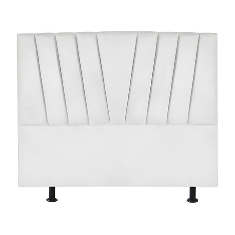 Cabeceira Estofada Cama Casal Queen Size 160 Cm Ariel Suede:branco