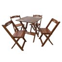 Ver imagem 1 de Conjunto Mesa Dobrável Madeira 70x70 com 4 Cadeiras Personalizada Hei Imbuia - Tarimatã