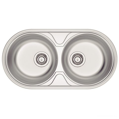Cuba de Embutir/sobrepor Tramontina Luna Duo 2c 36 Bs em Aço Inox Acetinado 84x44 Cm Aço Inox