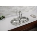 Ver imagem 2 de Cuba de Embutir/sobrepor Tramontina Luna Duo 2c 36 Bs em Aço Inox Acetinado 84x44 Cm Aço Inox