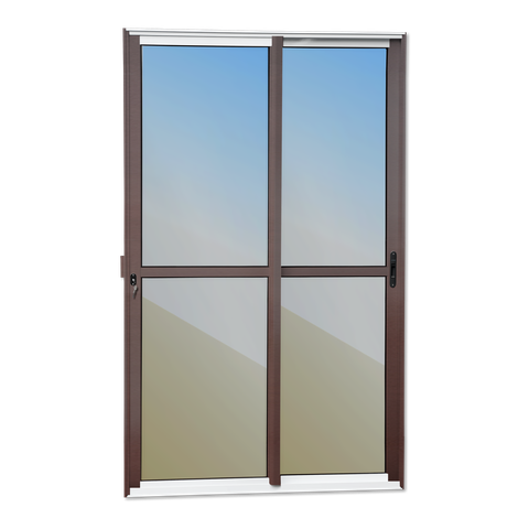 Porta Correr 2F.Móv.210 x 150 Elite c/Fechadura Tetra V.Reflex Mix Corten Brimak