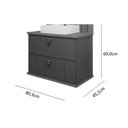 Ver imagem 3 de Gabinete para Banheiro 80cm 100% Mdf 1 Gaveta 1 Porta Basculante Milano Mgm Móveis Cimento/freijo