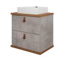 Ver imagem 1 de Gabinete para Banheiro 80cm 100% Mdf 1 Gaveta 1 Porta Basculante Milano Mgm Móveis Cimento/freijo