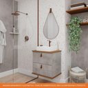 Ver imagem 5 de Gabinete para Banheiro 80cm 100% Mdf 1 Gaveta 1 Porta Basculante Milano Mgm Móveis Cimento/freijo