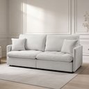 Ver imagem 1 de Sofá 3 Lugares Retrátil Reclinável para Sala de Estar 174cm Aden K01 Bouclê Soft Bege - Lyam Decor