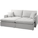 Ver mais imagens de Sofá 3 Lugares Retrátil Reclinável para Sala de Estar 174cm Aden K01 Bouclê Soft Bege - Lyam Decor