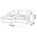 Ver imagem 5 de Sofá 3 Lugares Retrátil Reclinável para Sala de Estar 174cm Aden K01 Bouclê Soft Bege - Lyam Decor