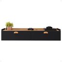 Ver imagem 4 de Rack Suspenso 1.20 Home Tv 42" Bancada Flutuante 2 Porta Puxador Concha Sala Quarto Preto/hanover