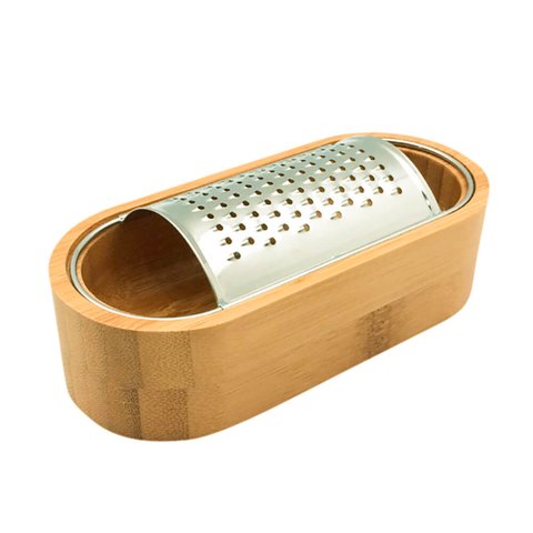 Ralador de Queijo com Recipiente de Bambu