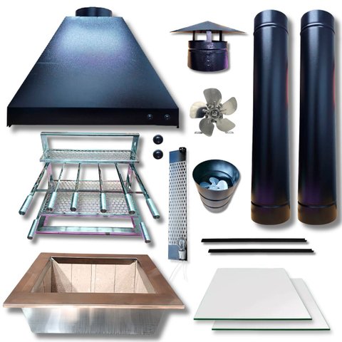 Kit Churrasqueira Gourmet Grill Flutuante Inox Espetos 2 Tubos