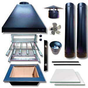 Kit Churrasqueira Gourmet Grill Flutuante Inox Espetos 2 Tubos