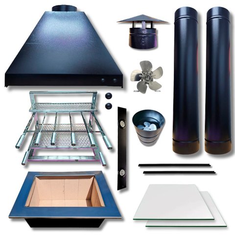 Kit Churrasqueira Gourmet Grill Flutuante Inox Espetos 2 Tubos