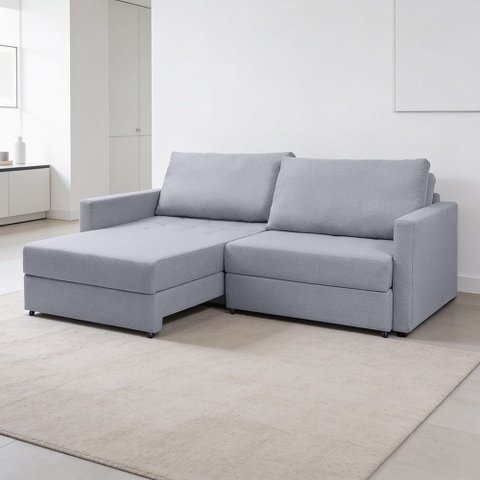 Sofá 3 Lugares Retrátil Reclinável com Baú 200cm Maiorca K01 Linho Cinza - Lyam Decor