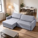 Ver imagem 4 de Sofá 3 Lugares Retrátil Reclinável com Baú 200cm Maiorca K01 Linho Cinza - Lyam Decor