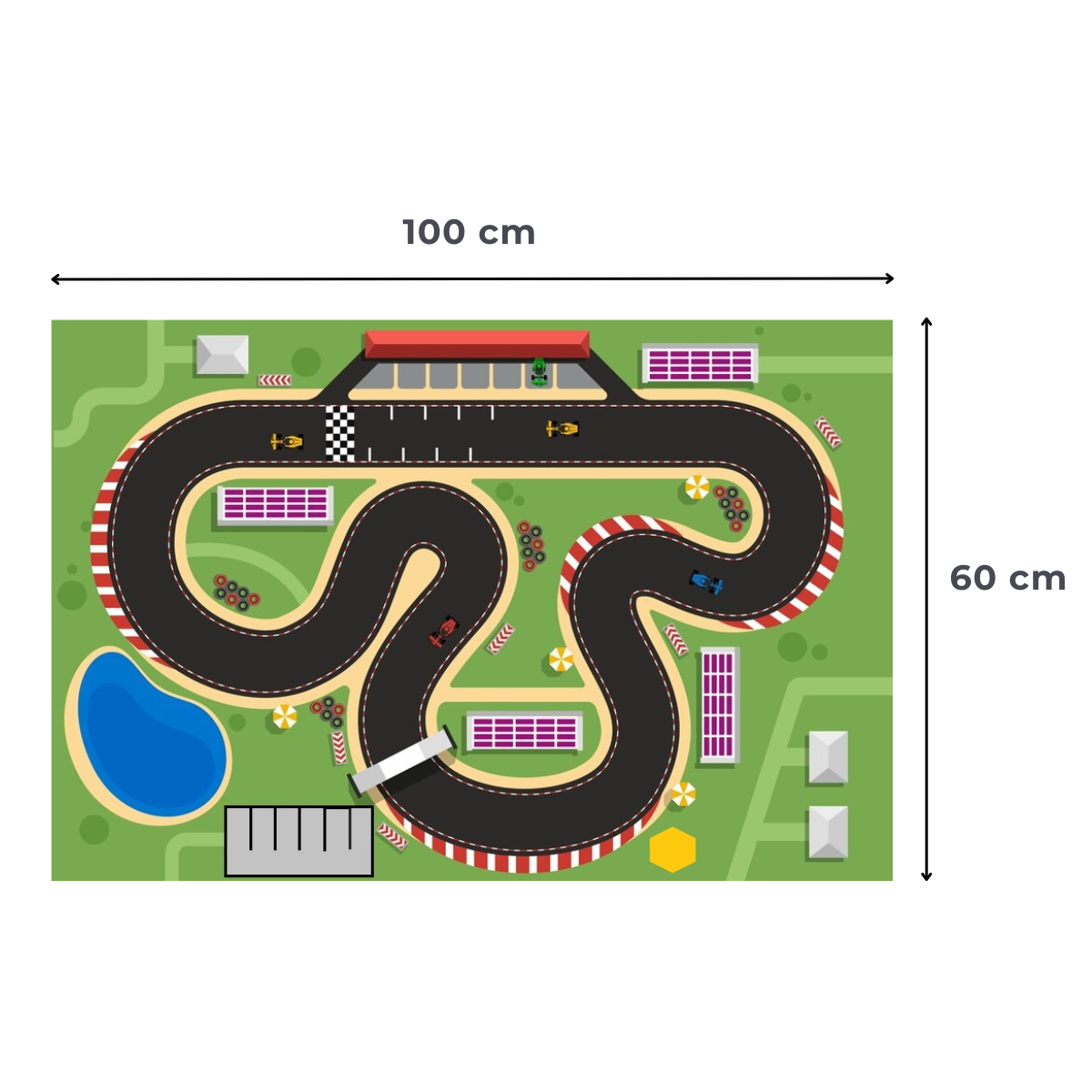 Tapete Pista Carrinhos Corrida Hot Cidade Grande - 4