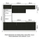 Ver imagem 4 de Armário de Cozinha Completa 270cm Branco/Preto Agata Madesa 01