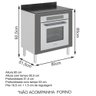 Balcao Para Forno Embutido 80cm Mdf 12226x21 Branco Chumbo - 5