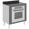 Balcao Para Forno Embutido 80cm Mdf 12226x21 Branco Chumbo - 1