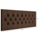 Ver imagem 6 de Cabeceira Painel Cama Casal 1,40 Capitonê Box Estofada - Marrom Suede