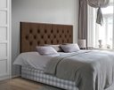 Ver imagem 1 de Cabeceira Painel Cama Casal 1,40 Capitonê Box Estofada - Marrom Suede