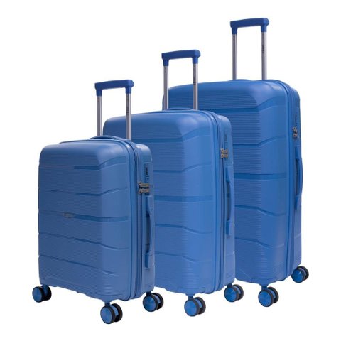 Conjunto de Malas de Viagem Polipropileno Barcelona Swiss Move Azul