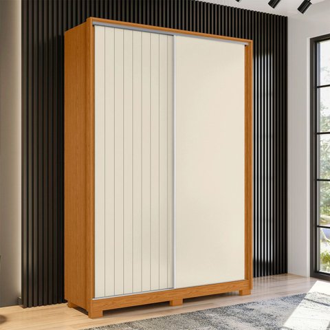 Guarda Roupa Solteiro 160cm Rizatto Flex A02 Off/cinamomo - Mpozenato
