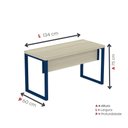 Ver imagem 2 de Mesa Escritório 1340x600x750mm M1340pe40tub Castanheira Natural-azul Delrei