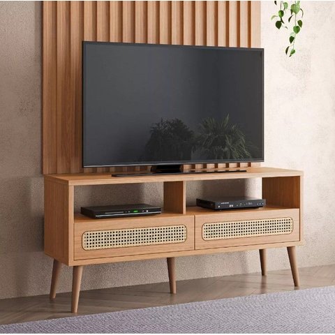 Rack Tela Sintetica 135cm C/ 2 Gavetas - Freijo