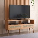 Ver imagem 1 de Rack Tela Sintetica 135cm C/ 2 Gavetas - Freijo