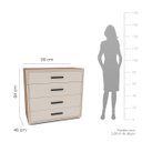 Ver imagem 4 de Cômoda Valência com 4 Gavetas 90x84cm Freijó/Creme 240832