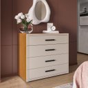 Ver imagem 1 de Cômoda Valência com 4 Gavetas 90x84cm Freijó/Creme 240832