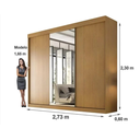Ver imagem 3 de Guarda Roupa C/ Espelho 100% Mdf Garibaldi-móveis Valverde