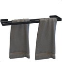 Ver imagem 1 de Porta Toalha Duplo Preto Max - Alumínio e Aço Inox - 44cm
