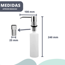 Ver imagem 2 de Dispenser Dosador Para Detergente Sabão Sabonete Líquido de Embutir Com Pump e Reservatorio de 350ml