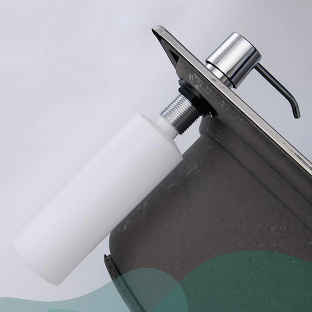 Dispenser Dosador Para Detergente Sabão Sabonete Líquido de Embutir Com Pump e Reservatorio de 350ml - 5