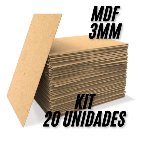 Kit 20 Chapa Porta Retratos de Mdf Cor Cru Madeira Chapa Mdf