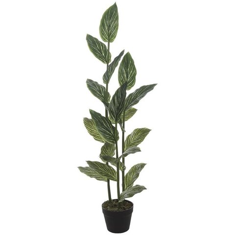 Planta Artificial Arvore Philodendron Real Toque C/pote X19 Verde Creme 1,2m