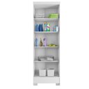 Ver imagem 4 de Armário Multiuso 2 Portas 4 Prateleiras com Pés Diamante Branco/Tx