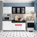 Ver imagem 3 de Armário de Cozinha Modulada Compacta de Aço 245cm 3 Peças Multimóveis Cr20527 Branco/preto