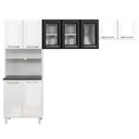 Ver imagem 1 de Armário de Cozinha Modulada Compacta de Aço 245cm 3 Peças Multimóveis Cr20527 Branco/preto