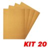 Kit 20 Lixa Folha Grão 80 Madeira Porta Acabamento 27X22cm - 2