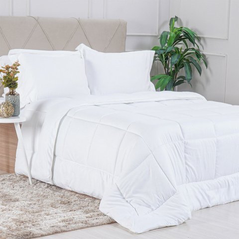 Edredom Prime Casal 3d Embossed 180x220cm Branco