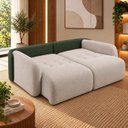 Ver imagem 7 de Sofá Cama Casal Retrátil e Reclinável 2 Lugares Bicolor Areia / Verde Musgo Uruguai 196cm