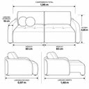 Ver imagem 4 de Sofá Cama Casal Retrátil e Reclinável 3 Lugares Bicolor Areia / Verde Musgo Uruguai 196cm