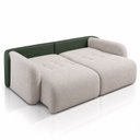 Ver imagem 3 de Sofá Cama Casal Retrátil e Reclinável 3 Lugares Bicolor Areia / Verde Musgo Uruguai 196cm