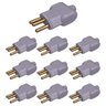 Kit 10 Plug Macho 20a Pino Macho 2 Pino + Terra 20a 250v Ilumi Cor:cinza - 2